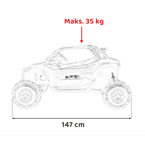 Pojazd Elektryczny RACING Road 2000 4x120W – Czerwony JL218.CR